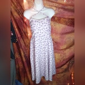 Cottage Core Purple Plum Women's Sundress With Sweetheart Bodice